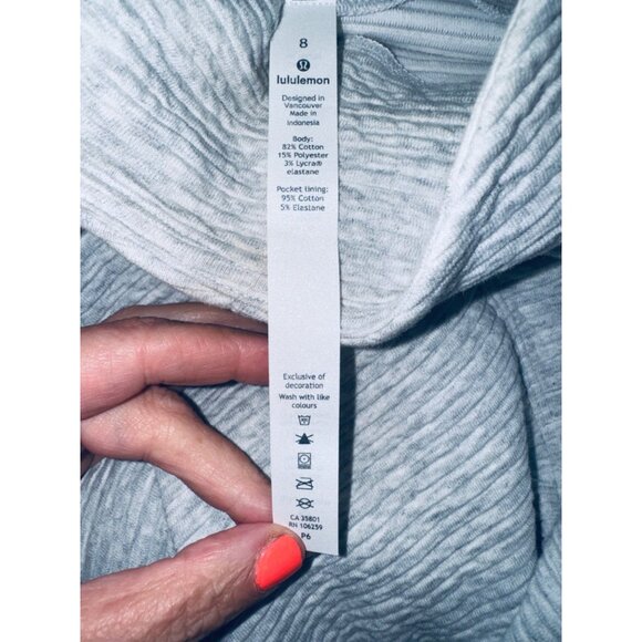 Lululemon Along the Way Cozy Dress Grey Mock Neck Knit Sweater Pocket Athleisure - Picture 6 of 10